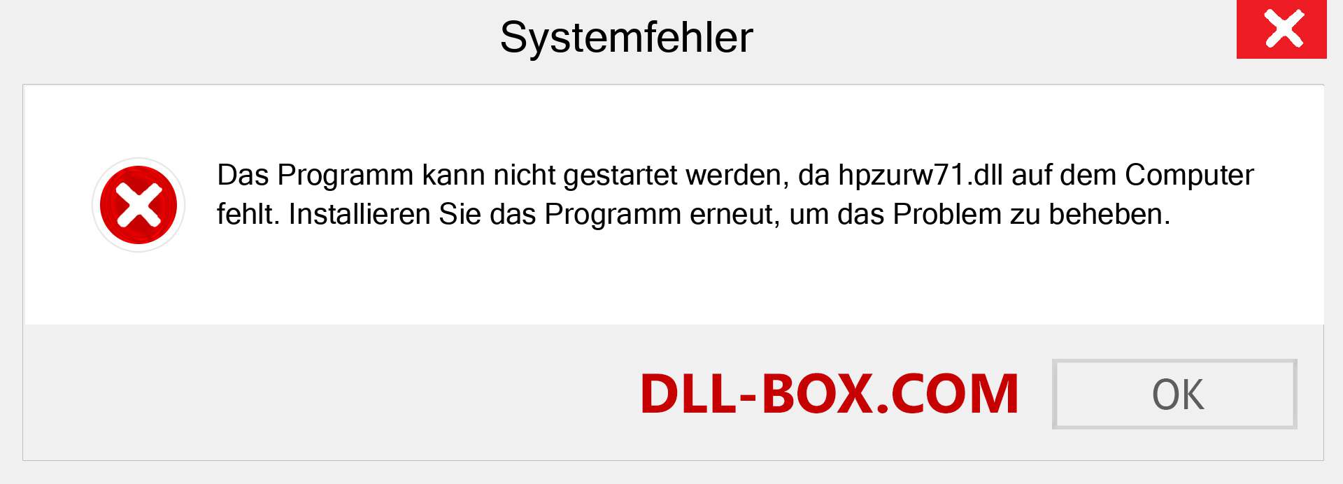 hpzurw71.dll-Datei fehlt?. Download für Windows 7, 8, 10 - Fix hpzurw71 dll Missing Error unter Windows, Fotos, Bildern