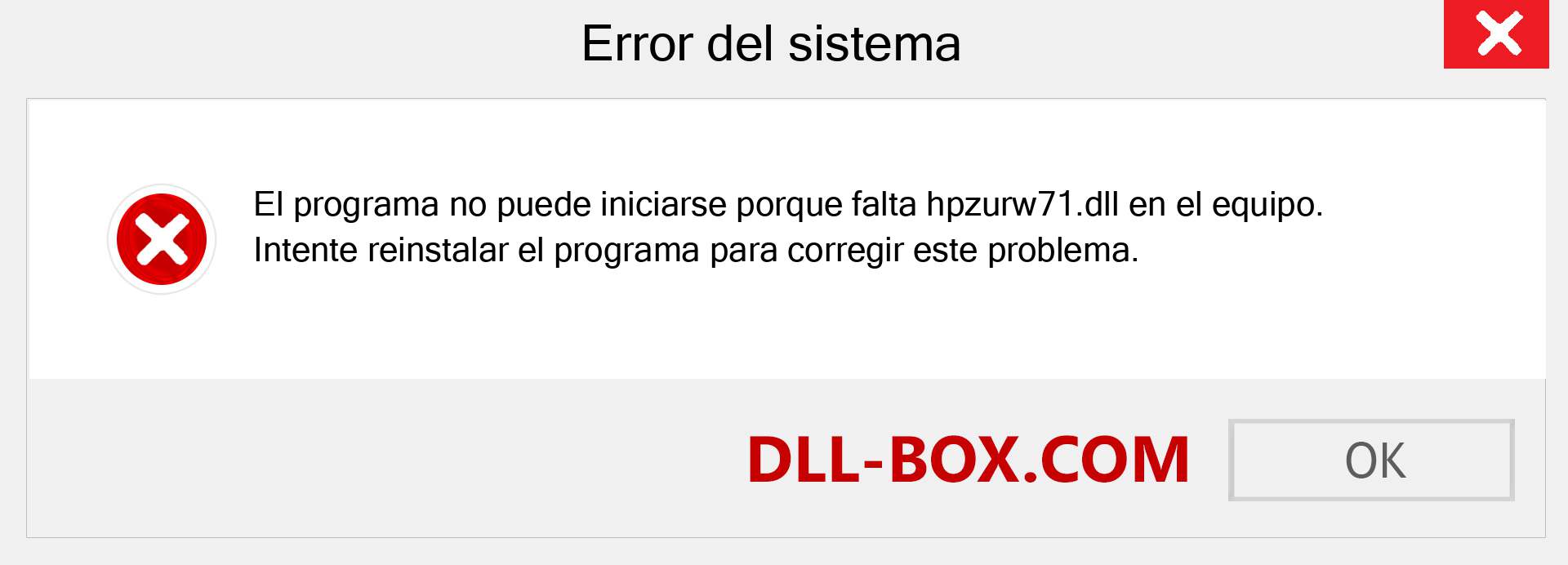 ¿Falta el archivo hpzurw71.dll ?. Descargar para Windows 7, 8, 10 - Corregir hpzurw71 dll Missing Error en Windows, fotos, imágenes